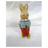 BACK VIEW TIN LITHO KEYWIND BUNNY TOY