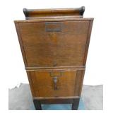 OAK GLOBE 2 DRAWER FILE CABINET