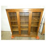 OAK TRIPLE DOOR BOOKCASE