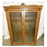 OAK 2 DOOR BOOKCASE W/ CLAW FEET