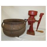 FOOTED CAST POT, ICE CRUSHER