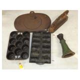 CAST PANS, FLAT IRON, JACK