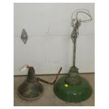 PAIR ENAMEL STATION LIGHTS