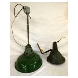 GREEN ENAMEL STATION LIGHTS