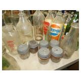VARIOUS BOTTLES, JARS