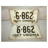 PAIR 1967 VA TAGS