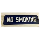 EARLY PORC. COBALT SMOKING SIGN