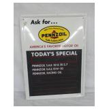 PENNZOIL MENU SIGN