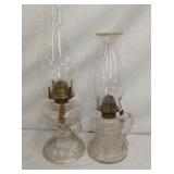 PATTERN GLASS FINGER RING OIL LAMPS