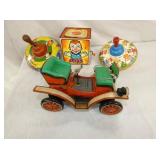 EARLY TIN CAR/TOPS/JACK IN THE BOX TOYS