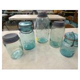 BLUE FRUIT JARS