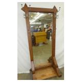 BEVELED HALL MIRROR W/HOOKS