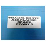 BOOK OF TRAINS/BOATS/AIRPLANE STAMPS