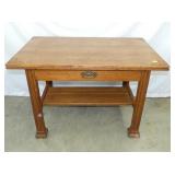 OAK LIBRARY TABLE W/DRAWER