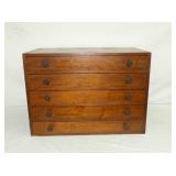 WALNUT 5 DRAWER SPOOL CABINET