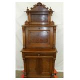 UN. WALNUT  DROP FRONT DESK W/CARVINGS
