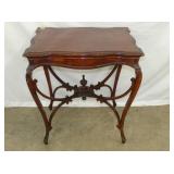 MAH. CENTER TABLE W/SCROLL WORK 