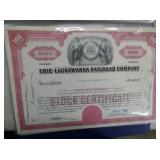 BOOK OF ERIE PA RR STOCK CERTIFICATES 