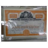 GAS-OIL/CARS/DRUG/TOBACCO STOCK CERT. 