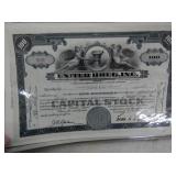GAS-OIL/CARS/DRUG/TOBACCO STOCK CERT. 