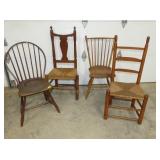 VARIOUS WINDSOR/RUSH BOTTON/OTHER CHAIRS