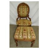 VICTORIAN HIP CHAIR W/MATCHING STOOL