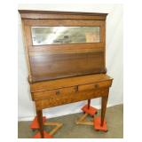 UNUSUAL OAK DROP FRONT PLANTATION DESK