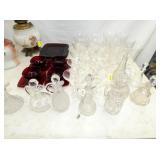 RUBY RED GLASS/CUT GLASS CRUETS/OTHER