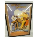 17X28 FRAMED HARLEY DAVIDSON POSTER