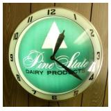 15IN PINE STATE DOUBLE BUBBLE CLOCK