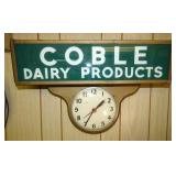 COBLE DAIRY DECO STYLE LIGHTUP CLOCK 24X16 