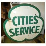 6FT. PORC. DS CITIES SERVICE CLOVER SIGN 
