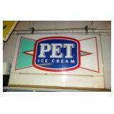 EMB. PET ICE CREAM CAN SIGN W/BRACKETS 