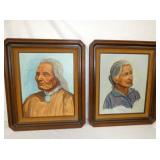 SIGNED/DATED NATIVE AMERICANA OIL/CANVAS