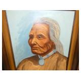 VIEW 3 NATIVE AMERICANA OIL ON CANVAS