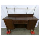 NICE MAH. SIDEBOARD W/ BRASS CALARY