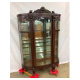 ORNATE OAK LEADED GLASS CHINA