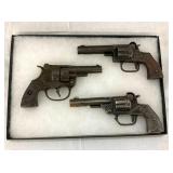 (3) WESTERN, SCOUT, FLASH CAP PISTOLS