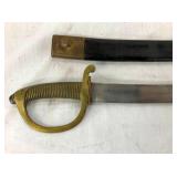 VIEW 2 FRENCH CUTLESS SWORD W/SCABBER