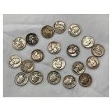 (20) PRE 1964 WASHINGTON QUARTERS