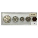 1942 SET 1/2,QUARTER,DIME,NICKEL,PENNY