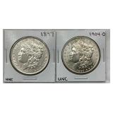 1904 O UNC MORGAN,1897 UNC