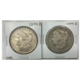 1884 O UNC, 1899 S MORGAN
