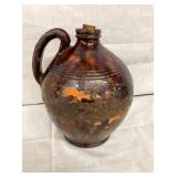 1/2G. UNSIGNED OLD SALEM POTTERY JUG 