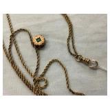 VIEW 3 14KT GOLD CHAIN WATCH FOB