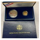US CONSTITUTION SILVER & GOLD SET 