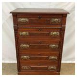 WALNUT 5 DRAWER VINTAGE CHEST