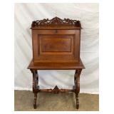 ORNATE WALNUT DROPFRONT DESK