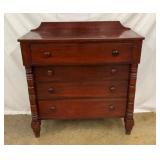 1800S WALNUT 4 DRAWER CHEST