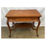 OAK LIB. TABLE W/ DRAWER